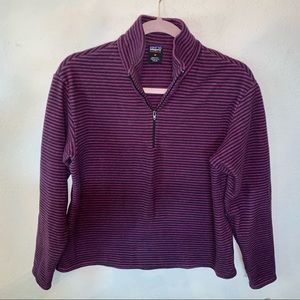 Patagonia Capilene Purple Stripe 3/4 Zip Sweater